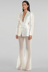 Kari 3D Flower Pearl Blazer