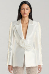 Kari 3D Flower Pearl Blazer