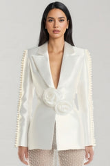 Kari 3D Flower Pearl Blazer