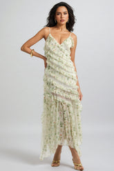 Kaira Floral Print Chiffon Maxi Dress