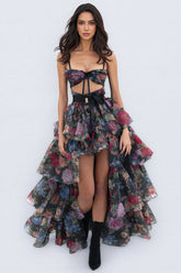 Jary Strapless Floral Maxi Dress