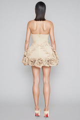 Freyae 3D Floral Puffy Mini Dress