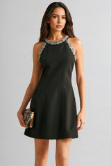 Angesd Round Neck Sparkling Mini Dress