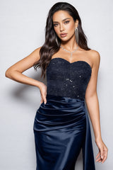 Eamone Sheath Sequin Embroidered Maxi Dress