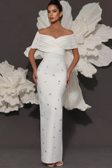 Oonan White Strapless Mesh Midi Dress