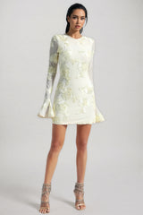 Xita Backless Flared Sleeve Hip Mini Dress
