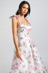 Lyric Printed Strap Midi Dress