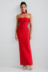 Aroa Sheath Tight Neckline Maxi Dress