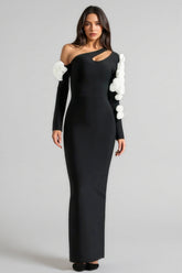 Laila One Shoulder Cutout Slim Bandage Maxi Dress