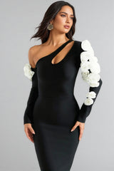 Laila One Shoulder Cutout Slim Bandage Maxi Dress