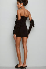 Gwyneira Black Printed Mini Dress