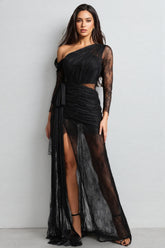 Koand One Shoulder Slit Maxi Dress