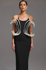 Milla Dimensional Pearl Bandage Maxi Dress