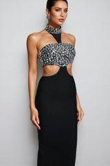 Cherfa Hollow Out Bandage Maxi Dress
