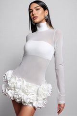 Willia Long Sleeve Flowers Mini Dress
