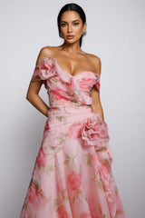 Isolde Strapless Floral Maxi Dress