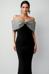 Rydad Bow Diamond Slim Maxi Dress
