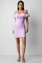 Yoril Sleeveless Flowers Bandage Mini Dress