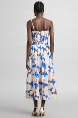 Embet Floral Print Puffy Sleeve Maxi Dress Set