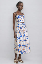 Embet Floral Print Puffy Sleeve Maxi Dress Set