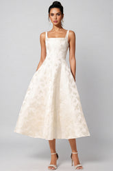 Perrine Halter Jacquard Midi Dress