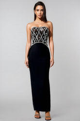 Mio Sleeveless Diamond Bandage Maxi Dress
