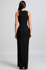 Yui Sleeveless Hollow Out Flowers Slit Bandage Maxi Dress