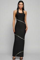 Conrad Halter Diamond Maxi Dress