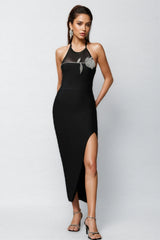 Lennon Sleeveless Diamond Slit Bandage Maxi Dress