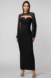 Trudie V-Neck Sleeveless Diamond Maxi Dress