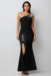 Eloise Sleeveless Diamond Slit Bandage Maxi Dress