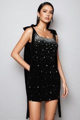 Rayner Sleeveless Bow Diamond Mini Dress