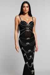 Zohara Sleeveless Diamond Bandage Maxi Dress