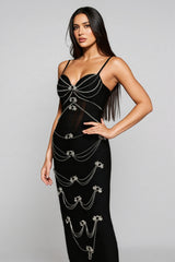 Zohara Sleeveless Diamond Bandage Maxi Dress