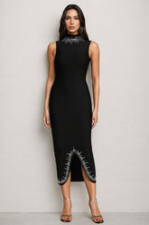 Nanci Sleeveless Diamond Bandage Maxi Dress