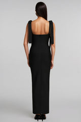 Ternan V-Neck Bow Bandage Maxi Dress