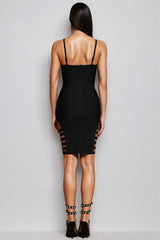 Briart Sleeveless Hollow Out Bandage Midi Dress