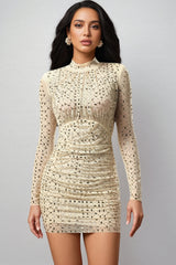 Gianna Long Sleeves Diamond Mini Dress