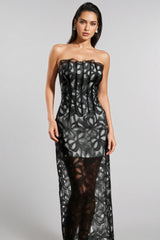 Ivy Sleeveless Fish Bone Strap Maxi Dress