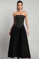 Ilarid Black Studded Bandage Maxi Dress