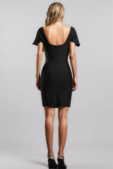 Frida Short Sleeve Diamond Bandage Mini Dress