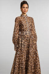 Jayleen Flowers Leopard Print Top Maxi Dress Set