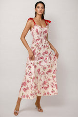 Barbsd Red Floral Maxi Dress