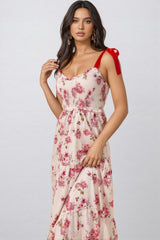Barbsd Red Floral Maxi Dress