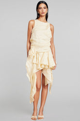Aella 3D Floral Irregular Ruffle Mini Dress