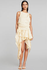 Aella 3D Floral Irregular Ruffle Mini Dress