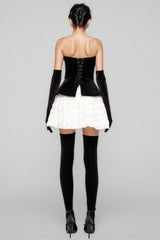 Lyna Petal Layerd Velvet Mini Dress