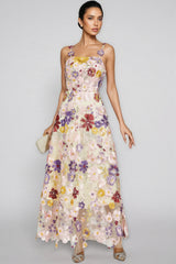 Swinburne Flower Embroidery Maxi Dress