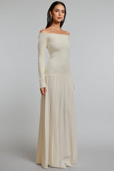 Waldend Knit Off Shoulder Maxi Dress