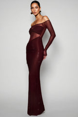 Kairo Diamante Off Shoulder Maxi Dress